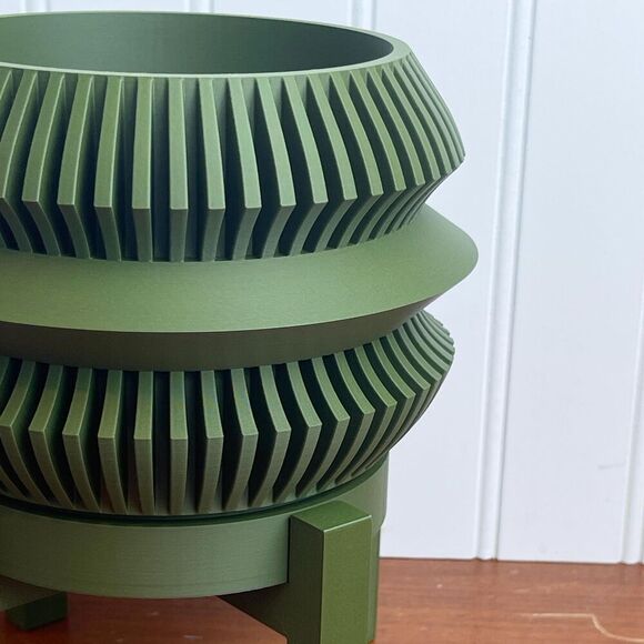 Uldol Indoor Planter w/ Drainage Hole and Drip Tray, Houseplants, 3D Printed - Picture 4 of 10